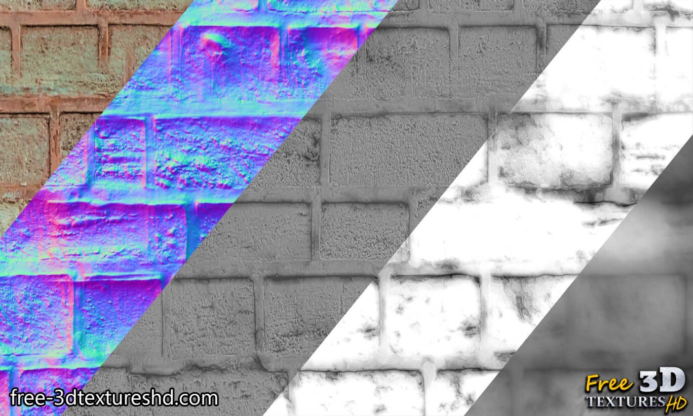 Matériau pbr vieux mur de briques texture libre haute résolution pierre rouge téléchargement