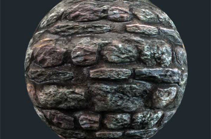 Vieux mur de briques 3D textures vintage avec de grosses pierres télécharger sans couture haute résolution 4k