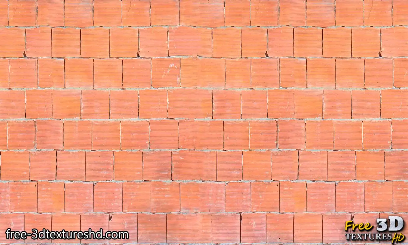 Red big brick wall with cement download seamless free texture high resolution 4k