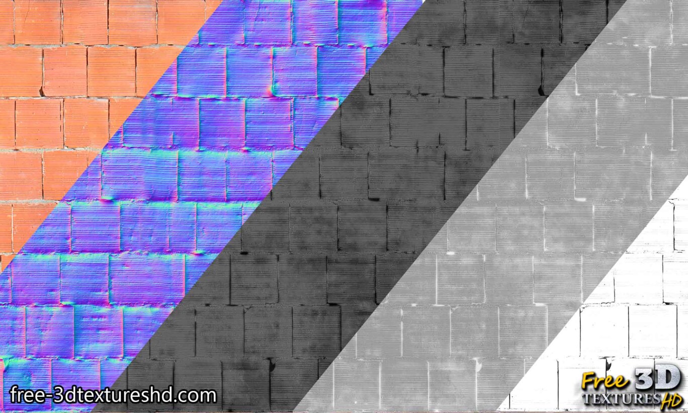 Grand mur de briques rouges avec du ciment, téléchargement gratuit de texture transparente haute résolution 4k