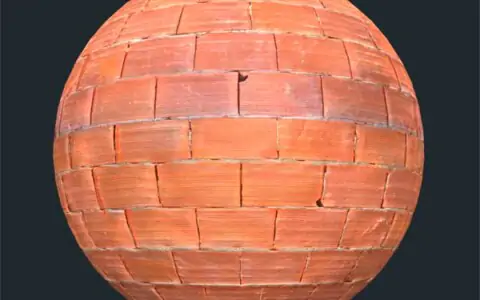 Grand mur de briques rouges avec du ciment, téléchargement gratuit de texture transparente haute résolution 4k