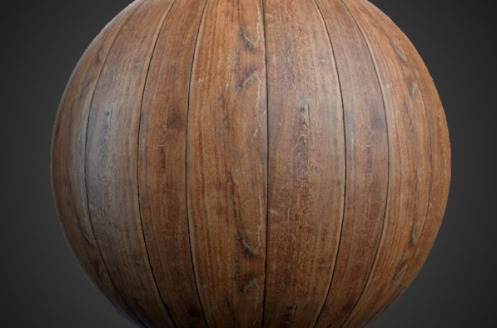 Texture 3D de plancher en bois naturel brun ancien, matériau PBR sans couture. Haute résolution 4K. Téléchargement gratuit.