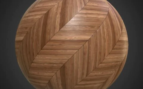 Herringbone wood parquet floor seamless texture in PBR format. Substance ready. Free High-resolution, 4K HD download.