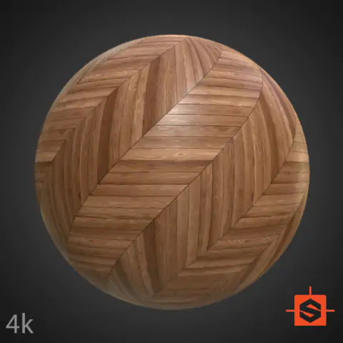 Herringbone wood parquet floor seamless texture in PBR format. Substance ready. Free High-resolution, 4K HD download.