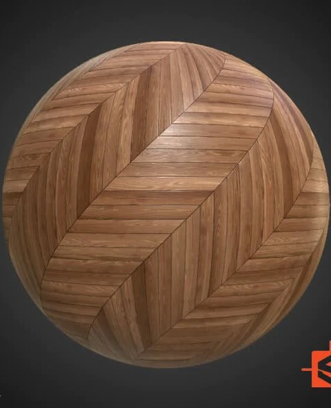 Herringbone wood parquet floor seamless texture in PBR format. Substance ready. Free High-resolution, 4K HD download.