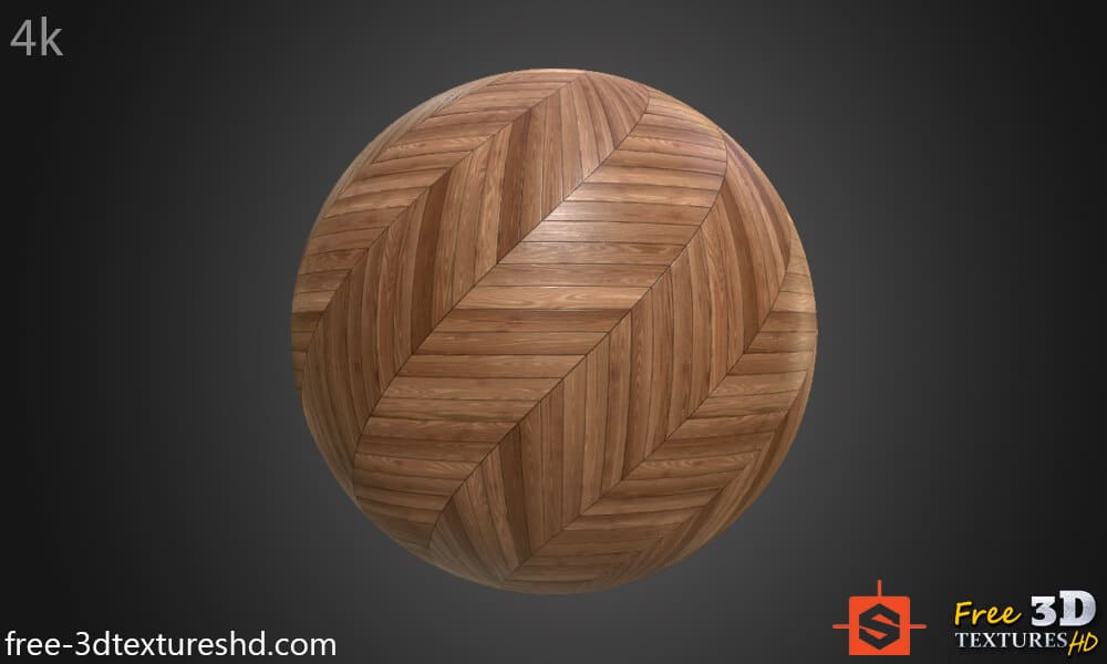 Texture sans couture de parquet en bois à chevrons au format PBR. Prêt pour Substance. Téléchargement gratuit en haute résolution, 4K HD.
