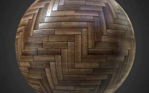 Dark wood parquet floor texture, seamless PBR material. High-resolution, substance ready. Free 4K HD download.