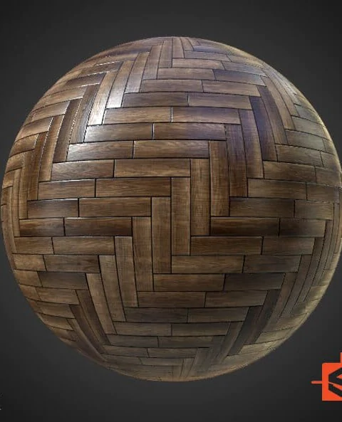 Dark wood parquet floor texture, seamless PBR material. High-resolution, substance ready. Free 4K HD download.