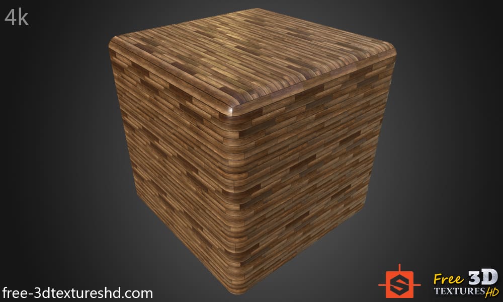 Texture de parquet en bois foncé, matériau PBR sans couture. Haute résolution, prêt à l'emploi. Téléchargement gratuit en 4K HD.