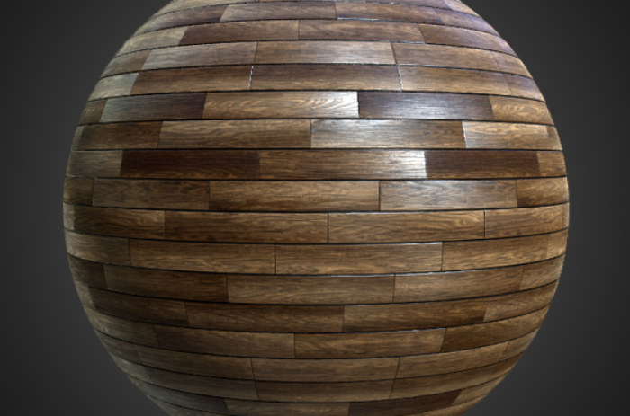 Texture de parquet en bois foncé, matériau PBR sans couture. Haute résolution, prêt à l'emploi. Téléchargement gratuit en 4K HD.