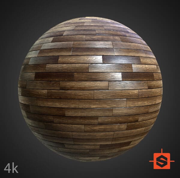 Dark Wood Floor Parquet PBR 3D Texture 4k Free Download