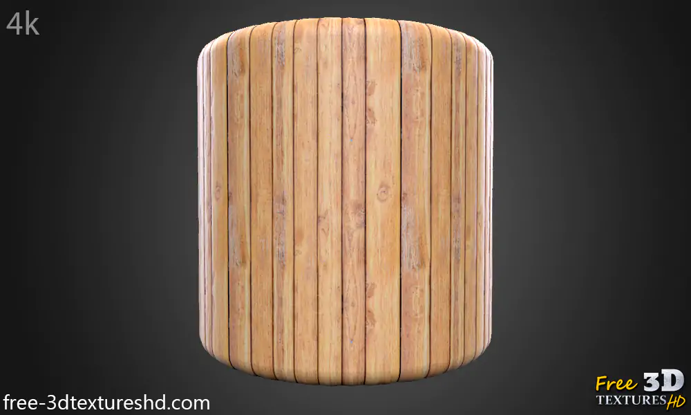 Old natural wood floor plank 3D texture, seamless PBR material. High-resolution 4K HD. Free download.