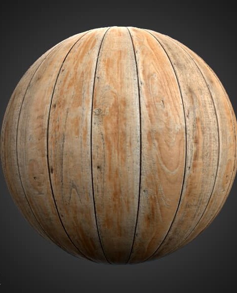 Old natural wood floor plank 3D texture, seamless PBR material. High-resolution 4K HD. Free download.