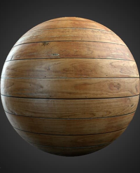 Old brown wood floor plank 3D texture, seamless, PBR material. High-resolution 4K HD. Free download.