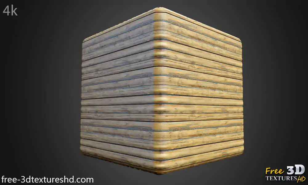 Natural wood floor plank 3D texture, seamless PBR material. High-resolution 4K HD. Free download.