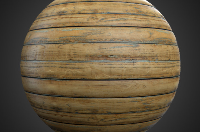 Texture 3D de plancher en bois naturel, matériau PBR sans couture. Haute résolution 4K HD. Téléchargement gratuit.