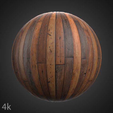 Brown wood floor plank 3D texture, seamless PBR material. High-resolution 4K HD. Free download.