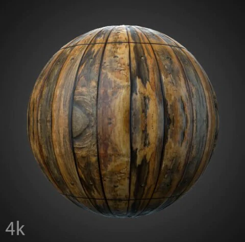 Old wood floor plank 3D texture, seamless, PBR material. High-resolution 4K HD. Free download.