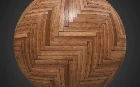 Herringbone wood parquet floor seamless texture in PBR format. Substance ready. Free High-resolution, 4K HD download.