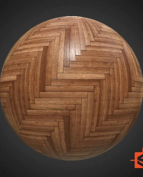 Herringbone wood parquet floor seamless texture in PBR format. Substance ready. Free High-resolution, 4K HD download.