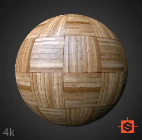 High-resolution, seamless square wood parquet floor texture in PBR format. Substance ready. Free 4K HD download.