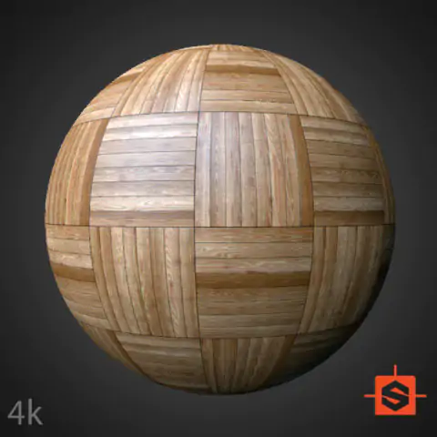 High-resolution, seamless square wood parquet floor texture in PBR format. Substance ready. Free 4K HD download.