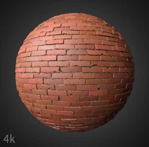 Texture de mur de briques avec ciment, matériau PBR. Téléchargement haute résolution, 4K et HD disponible. Gratuit pour une utilisation commerciale.
