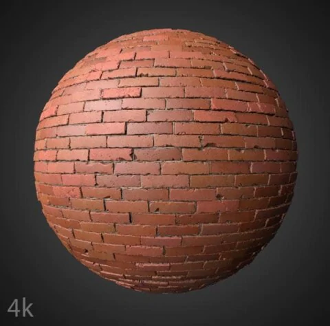 Brick wall texture with cement, PBR material. High-resolution, 4K and HD download available. Free for commercial use.