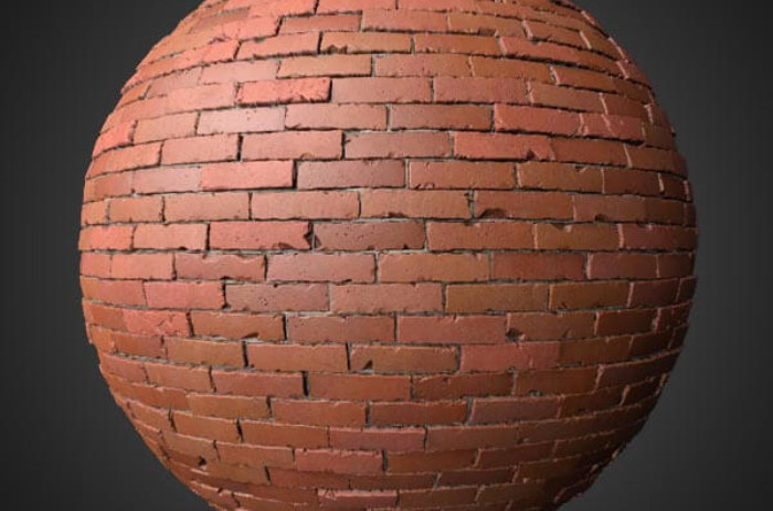 Texture de mur de briques avec ciment, matériau PBR. Téléchargement haute résolution, 4K et HD disponible. Gratuit pour une utilisation commerciale.