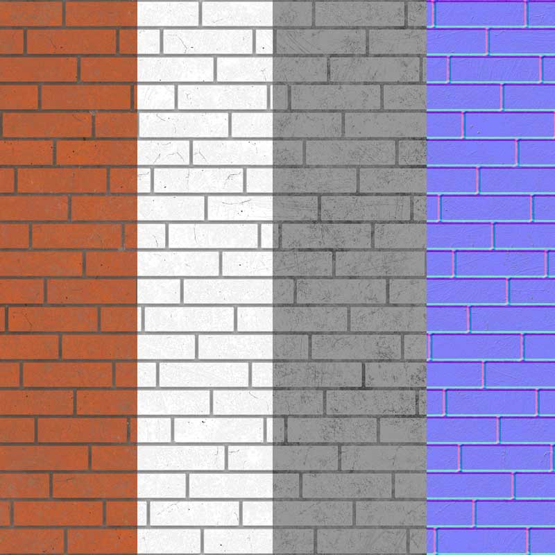 Texture de mur de briques classique avec ciment, matériau PBR. Téléchargement haute résolution, 4K et HD disponible. Gratuit pour une utilisation commerciale.