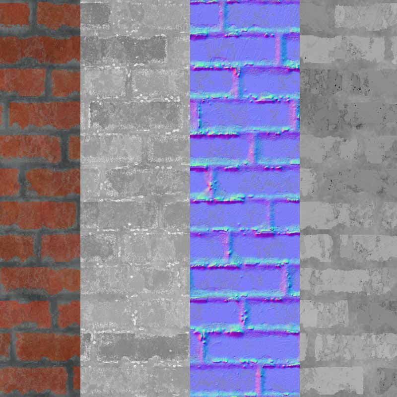 Texture de vieux mur de briques sales avec ciment, matériau PBR. Téléchargement haute résolution, 4K et HD disponible. Utilisation commerciale gratuite.