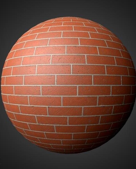 Texture de mur de briques avec ciment, matériau PBR. Téléchargement haute résolution, 4K et HD disponible. Gratuit pour une utilisation commerciale.