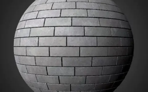 Grey Brick wall PBR material format. High-Resolution Free 4K HD download.