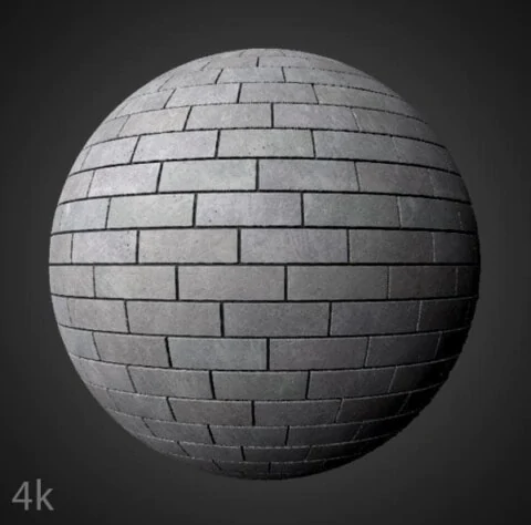 Grey Brick wall PBR material format. High-Resolution Free 4K HD download.