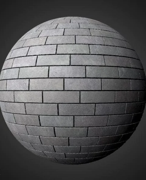 Grey Brick wall PBR material format. High-Resolution Free 4K HD download.