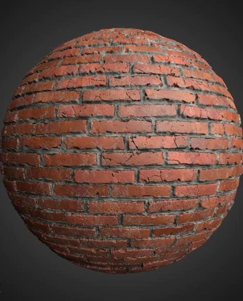 old brick wall 3d texture with cement