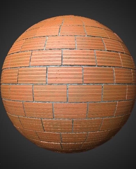 Texture de mur de briques normale avec ciment, matériau PBR. Téléchargement haute résolution, 4K et HD disponible. Gratuit pour une utilisation commerciale.