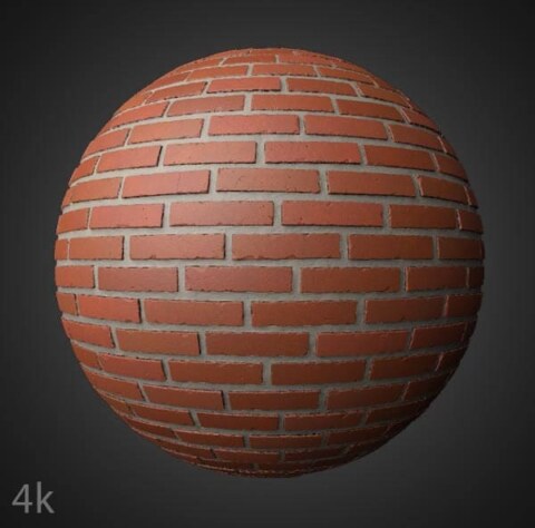 Texture de mur de briques avec ciment, matériau PBR. Téléchargement haute résolution, 4K et HD disponible. Gratuit pour une utilisation commerciale.
