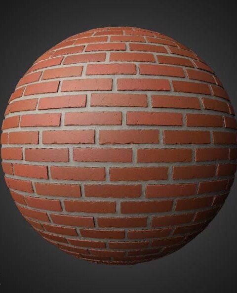 Texture de mur de briques avec ciment, matériau PBR. Téléchargement haute résolution, 4K et HD disponible. Gratuit pour une utilisation commerciale.