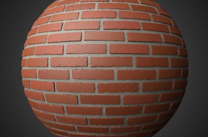 Texture de mur de briques avec ciment, matériau PBR. Téléchargement haute résolution, 4K et HD disponible. Gratuit pour une utilisation commerciale.
