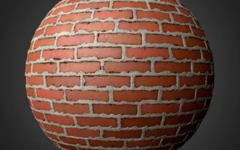 Texture de mur de briques avec ciment, matériau PBR. Téléchargement haute résolution, 4K et HD disponible. Gratuit pour une utilisation commerciale.