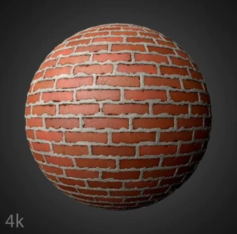 Brick wall texture with cement, PBR material. High-resolution, 4K and HD download available. Free for commercial use.