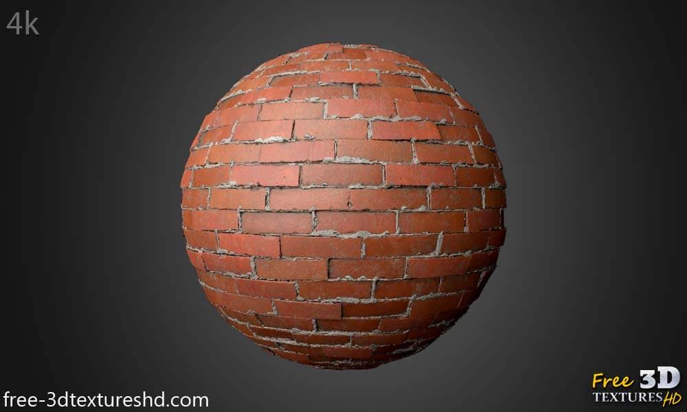 Texture 3D de vieux mur de briques, téléchargement gratuit, sans couture, 4K HD