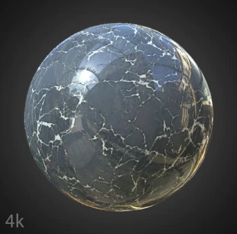 High-resolution, hyperrealistic Blue marble PBR material with for detailed 3D object texturing. HD and 4K textures included. Free download.