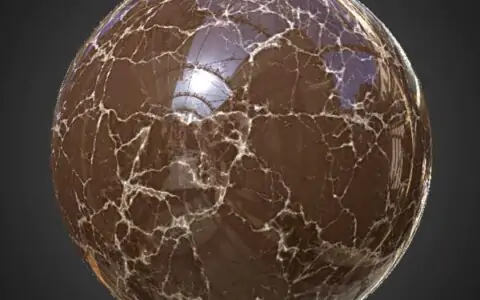 High-resolution, hyperrealistic brown marble PBR material with for detailed 3D object texturing. HD and 4K textures included. Free download.