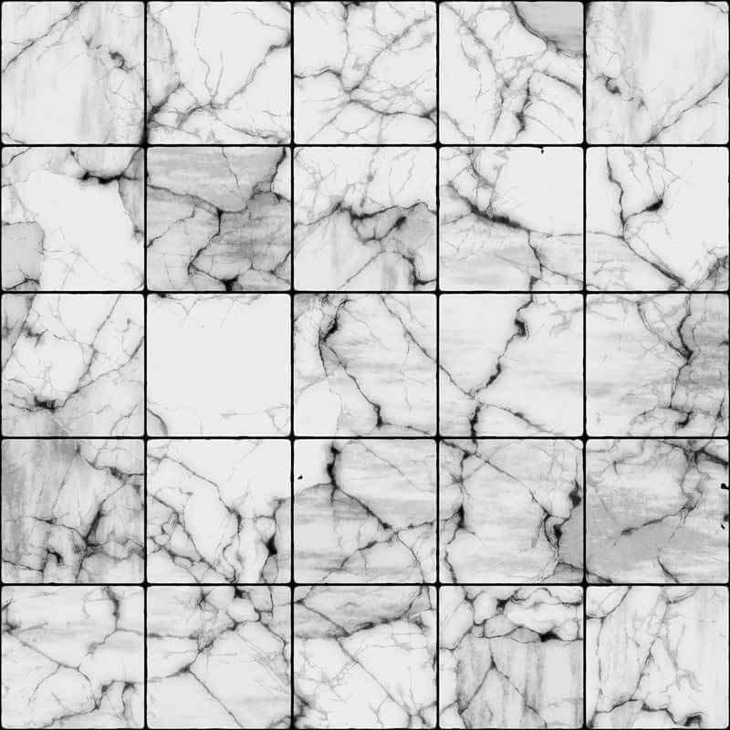 Texture de carrelage mural en marbre blanc haute résolution, matériau PBR pour un rendu 3D réaliste. Téléchargement gratuit HD 4K.