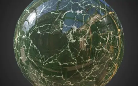 High-resolution, hyperrealistic Green marble PBR material with for detailed 3D object texturing. HD and 4K textures included. Free download.