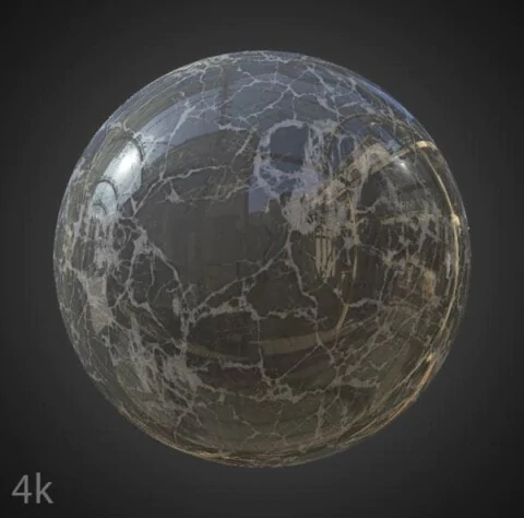 Realistic Grey marble PBR material for detailed 3D object texturing. High-resolution, HD and 4K textures included. Free download.