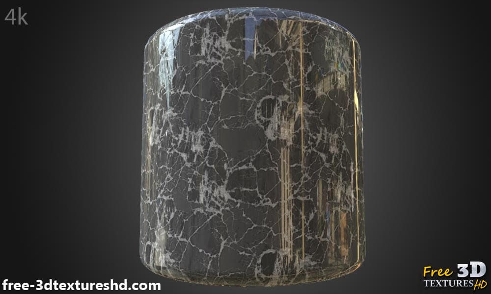 Matériau PBR en marbre gris hyperréaliste haute résolution pour une texture 3D détaillée. Textures HD et 4K incluses. Téléchargement gratuit.