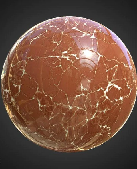 High-resolution, hyperrealistic Red marble PBR material with for detailed 3D object texturing. HD and 4K textures included. Free download.